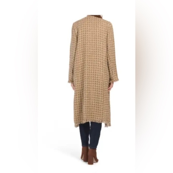 House of Harlow 1960 Gold Open front Tweed look long Jacket cardigan size XS new - Picture 2 of 2